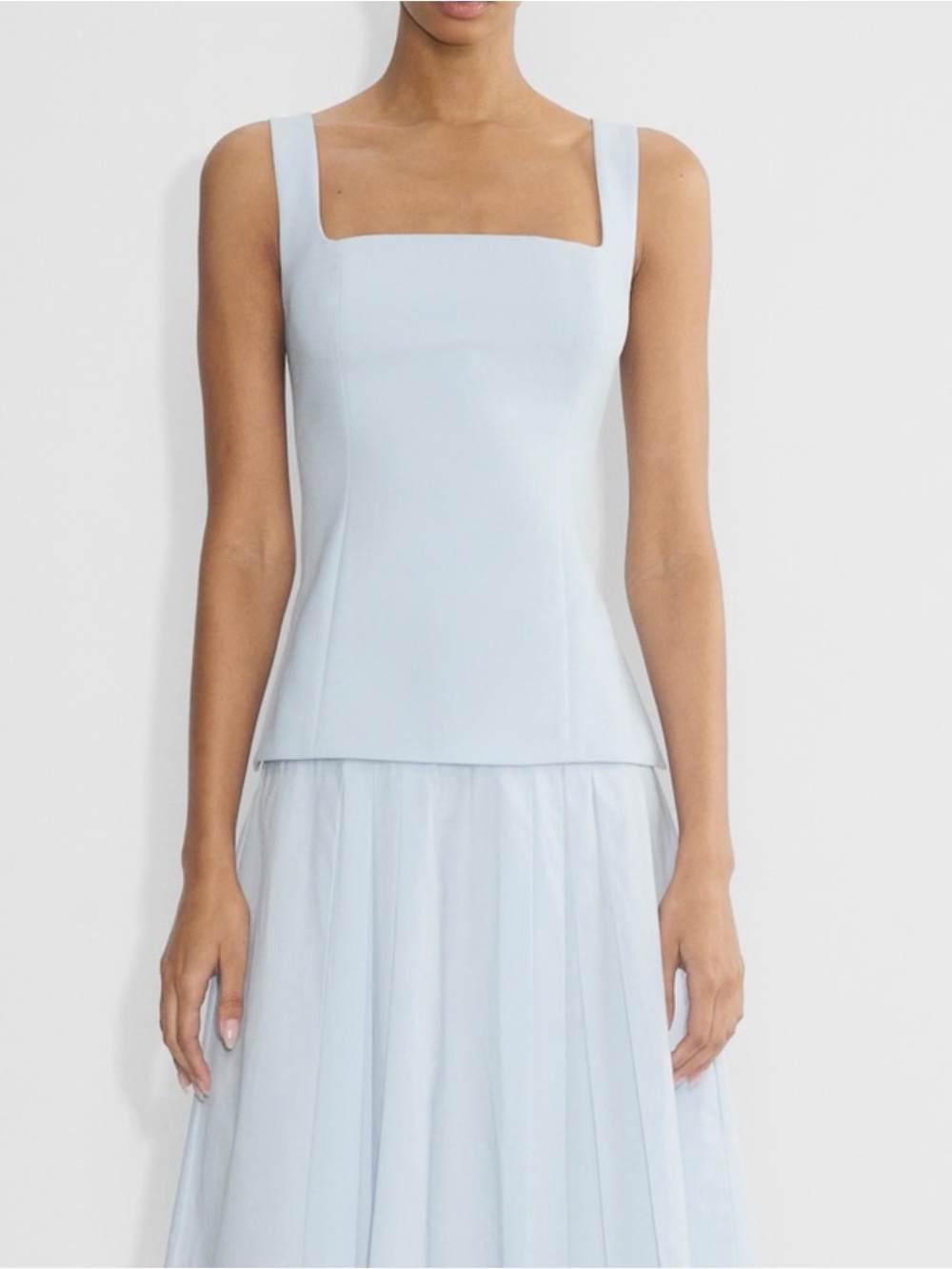 Aritzia Light Blue Strapless Square-Neck Top